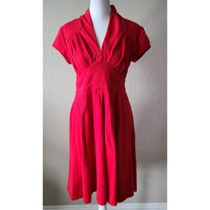 Eshakti Preppy Red Mini Women's Dress 8 Patriotic Cotton‎ Spandex Stretch